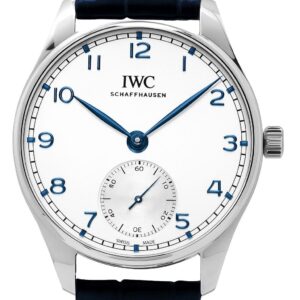 IWC Portugieser Leather Strap Silver Dial Automatic IW358304 Men's Watch