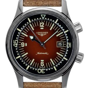 Longines Legend Diver Leather Strap Brown Dial Automatic L3.774.4.60.2 300M Men's Watch