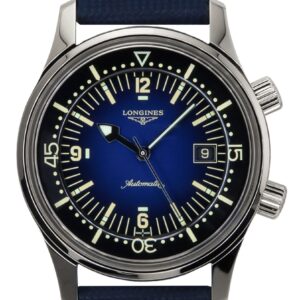 Longines Legend Diver Leather Strap Blue Dial Automatic L3.774.4.90.2 300M Men's Watch