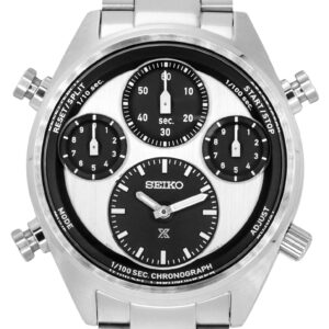Seiko Prospex Speedtimer Panda Chronograph Stainless Steel White Dial Solar SFJ001P1 100M Men's Watch