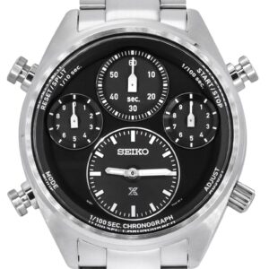 Seiko Prospex Speedtimer Chronograph Stainless Steel Black Dial Solar SFJ003P1 100M Men's Watch