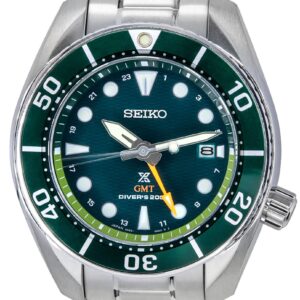 Seiko Prospex Sea Aqua Sumo GMT Green Dial Solar Diver's SFK003J1 200M Men's Watch
