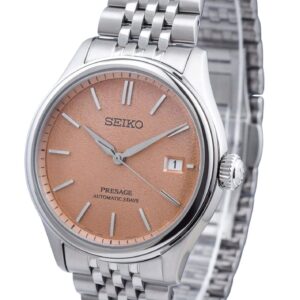 Seiko Presage Classic Araigaki Stainless Steel Orange Dial Automatic SPB467J1 100M Men's Watch