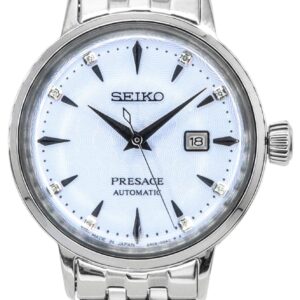Seiko Presage Cocktail Time Skydiving Diamond Accents Blue Dial Automatic SRE007J1 Women's Watch