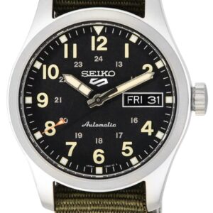 Seiko 5 Sports Green Zone Midfield Black Dial Automatic SRPJ85K1 100M Men's Watch