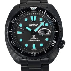 Seiko Prospex Black Series Night Vision Turtle Black Dial Automatic Diver's SRPK43K1 200M Men's Watch
