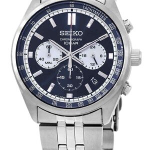 Seiko Discover More Chronograph Stainless Steel Blue Dial Quartz SSB427P1 100M Men's Watch