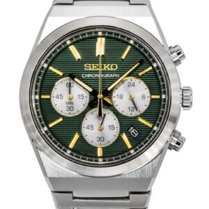 Seiko Sport Chronograph Stainless Steel Green Dial Quartz SSB461P1 100M Men's Watch