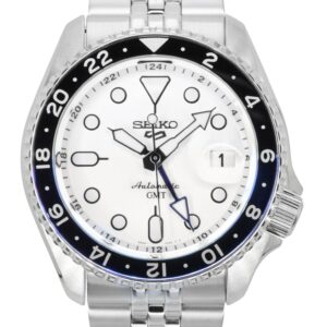 Seiko 5 Sports SKX GMT Stainless Steel White Dial Automatic SSK033K1 100M Men's Watch