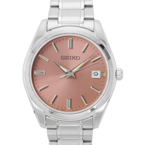 Seiko Stainless steel Salmon Dial Quartz SUR523P1 100M Men's Watch