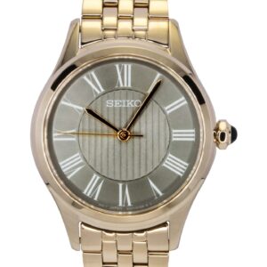 Seiko Classic Rose Gold Stainless Steel Grey Dial Quartz SUR614P1 Women's Watch