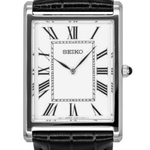 Seiko Conceptual Leather Strap White Dial Quartz SWR103P1 Men's Watch