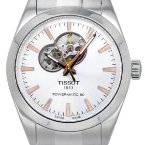 Tissot T-Classic Gentleman Powermatic 80 Silver Open Heart Dial Automatic T127.407.11.031.01 100M Men's Watch