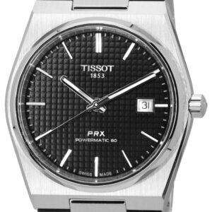 Tissot PRX T-Classic Powermatic 80 Stainless Steel Black Dial T137.407.11.051.00 T1374071105100 100M Men's Watch