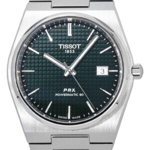 Tissot T-Classic PRX Powermatic 80 Stainless Steel Green Dial Automatic T137.407.11.091.00 100M Men's Watch