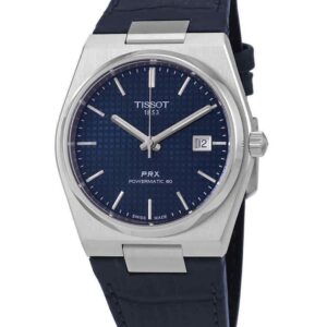 Tissot PRX Powermatic 80 Leather Strap Blue Dial Automatic T137.407.16.041.00 100M Men's Watch