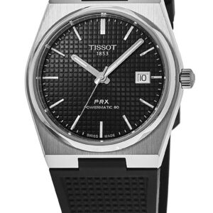 Tissot T-Classic PRX Powermatic 80 Rubber Strap Black Dial Automatic T137.407.17.051.00 100M Men's Watch