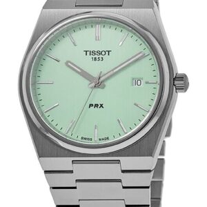 Tissot T-Classic PRX Stainless Steel Light Green Dial Quartz T137.410.11.091.01 100M Unisex Watch