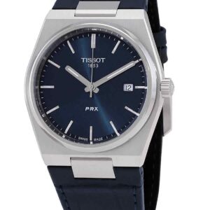 Tissot T-Classic PRX Leather Strap Blue Dial Quartz T137.410.16.041.00 100M Men's Watch