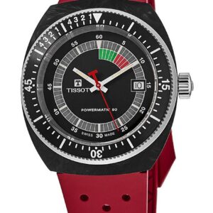Tissot T-Sport Sideral Powermatic 80 Rubber Strap Black Dial Automatic Diver's T145.407.97.057.02 300M Unisex Watch