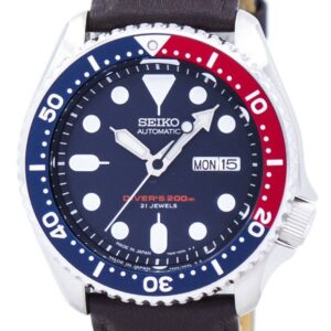 Seiko Automatic Diver's Dark Brown Leather SKX009J1-var-LS11 200M Men's Watch