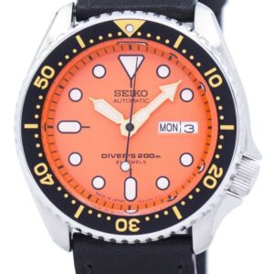 Seiko Automatic Diver's Black Leather SKX011J1-var-LS8 200M Men's Watch
