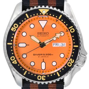 Seiko Orange Dial Automatic Diver's SKX011J1-var-NATO22 200M Men's Watch