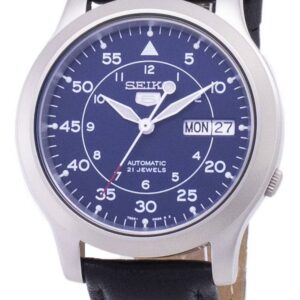 Seiko 5 Military SNK807K2-var-SS3 Automatic Black Leather Strap Men's Watch