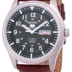 Seiko 5 Sports Automatic Brown Leather SNZG09K1-var-LS12 100M Men's Watch