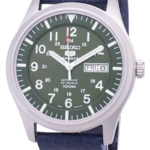 Seiko 5 Sports SNZG09K1-var-LS15 Automatic Dark Blue Leather Strap Men's Watch