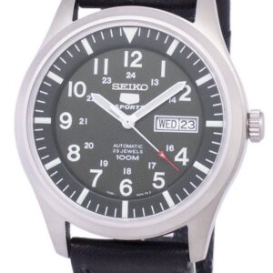 Seiko 5 Sports Automatic Black Leather SNZG09K1-var-LS8 100M Men's Watch