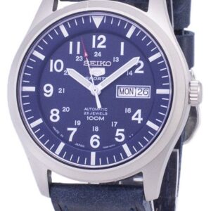 Seiko 5 Sports SNZG11J1-var-LS13 Japan Made Dark Blue Leather Strap Men's Watch