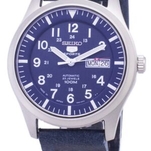 Seiko 5 Sports SNZG11J1-var-LS15 Automatic Dark Blue Leather Strap Men's Watch