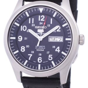Seiko 5 Sports Automatic Black Leather SNZG11K1-var-LS8 100M Men's Watch