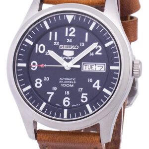 Seiko 5 Sports Automatic Brown Leather SNZG11K1-var-LS9 100M Men's Watch