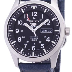 Seiko 5 Sports SNZG15K1-var-LS13 Automatic Dark Blue Leather Strap Men's Watch
