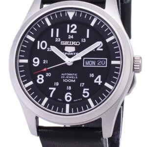 Seiko 5 Sports SNZG15K1-var-LS14 Automatic Black Leather Strap Men's Watch