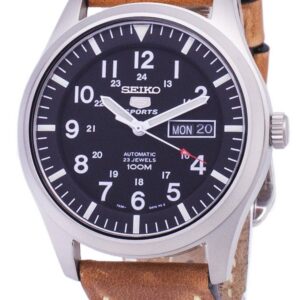 Seiko 5 Sports SNZG15K1-var-LS17 Automatic Brown Leather Strap Men's Watch