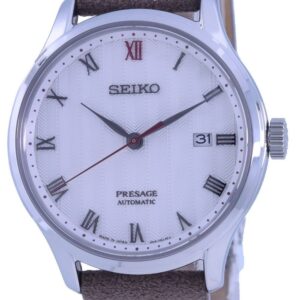Seiko Presage Zen Garden White Dial Leather Strap Automatic SRPG25 SRPG25J1 SRPG25J Men's Watch